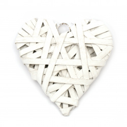 Wooden Heart, 145x150x25 mm, White Color