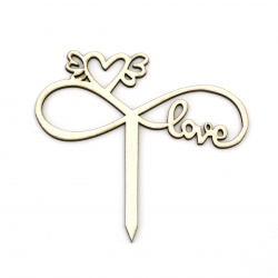 MDF Decorative Topper with the Inscription 'LOVE,' 90x100x3 mm
