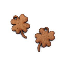4 Leaf Clover from MDF, for decoration 27x20x3 mm, hole 2 mm - 10 pieces