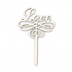 MDF Decorative Topper with the Inscription 'LOVE', 150x98x3 mm