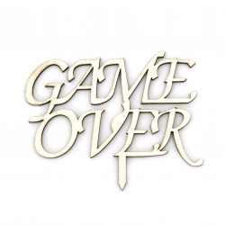 MDF Decorative Topper with the Inscription 'Game Over', 75x90x3 mm