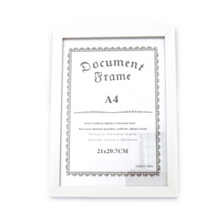 Picture Frame A4, Photo Frame Size: 210x297 mm, Color White, for Photos, Pictures & Paintings
