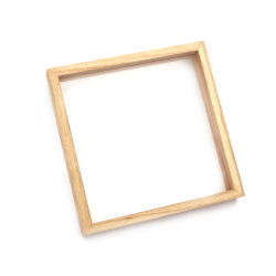 Double-sided wooden frame with plexiglass for painting, 20x20 cm