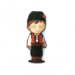 Boy in Folk Costume made of Plywood, 24x9x2 mm - Pack of 10