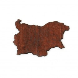 Φιγούρα ξύλο για διακόσμηση χάρτης Βουλγαρίας 70x48 mm - 4 τεμάχια