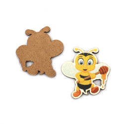 MDF Bee for decoration 43x46 mm - 2 pieces