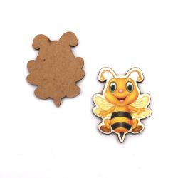 MDF Bee for decoration 37x47 mm - 2 pieces
