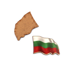 Tricolor Bulgarian flag made of MDF, measuring 35x50 mm - a set of 2 pieces