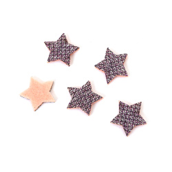 Fetru stea cu brocart 20x2 mm culori mixte - 10 bucăți