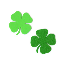 Детелина с дръжка фоам /EVA материал/ 65x2 мм светло зелена брокат-4 броя