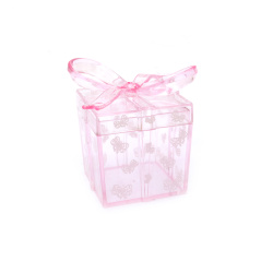 Plastic box, 45x45 mm, color pink
