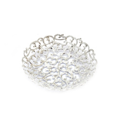 Mini basket, made of plastic, for decoration, 80x15 mm, silver color - 3 pieces