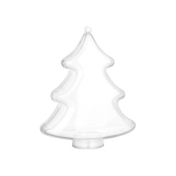 Christmas tree, plastic, transparent, 2 parts, 90x104x47 mm