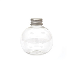 Plastic jar transparent ball 68x78 mm with screw cap