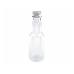 Plastic bottle transparent, 35x114 mm, with screw cap