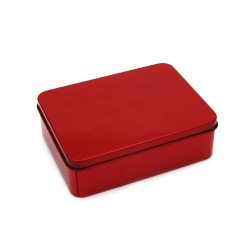 Rectangular Metal Box, 90x120x4 mm, red color