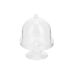 Mini plastic stand, transparent, 50x78 mm, with a lid