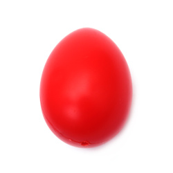 Ouă de plastic roșu 80x65 mm cu o gaură 4 mm -5 bucăți