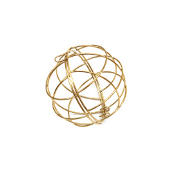 Metal ball for decoration, 70 mm, gold color
