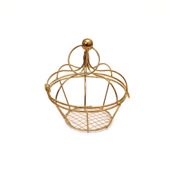 Metal cage, 90x80 mm, gold color