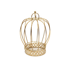 Metal cage in the shape of a crown, 120x80 mm, gold color