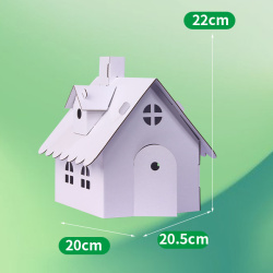 White Cardboard House Kit, 205 × 200 × 220 mm – 5 Pieces