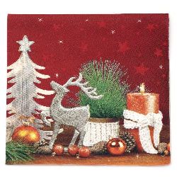 Napkin for Decoration Decoupage Christmas 3-ply , 33x33cm, 1 piece