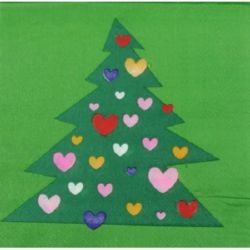 Napkin for Decoration Decoupage Christmas Tree 2-ply, 33x33cm, 1 piece