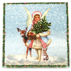 Ambiente Χαρτοπετσέτα Ντεκουπάζ 33x33 εκ., 3 φύλλων – Μπλε σχέδιο «Χιονισμένη Μέρα», ιδανική για χειμωνιάτικες κατασκευές, εορταστική διακόσμηση & χειροποίητες δημιουργίες