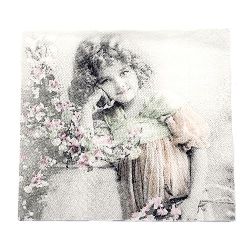 Șervețel pentru decupaj SAGEN VINTAGE 33x33 cm trei straturi -1 buc