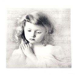 Decorative Paper Napkin for Decoupage SAGEN VINTAGE / Girl / 33x33 cm - 1 piece