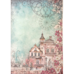 Хартия за декупаж оризова ръчна STAMPERIA   Master of Magic house  A4