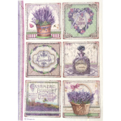 Хартия за декупаж оризова ръчна STAMPERIA   Provence cards  A4