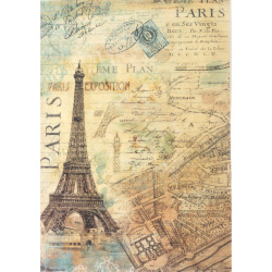 Хартия за декупаж оризова ръчна STAMPERIA   Around the world Paris  A4