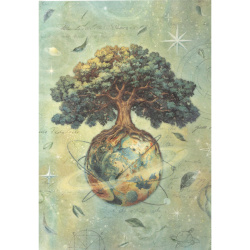 Хартия за декупаж оризова ръчна STAMPERIA  A new Beginning The World Tree A4