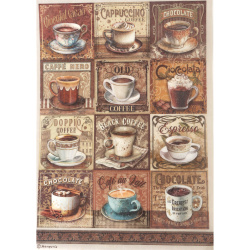 ДЕКУПАЖНА ОРИЗОВА ХАРТИЯ А4 STAMPERIA COFFEE AND CHOCOLATE