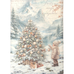 ДЕКУПАЖНА ОРИЗОВА ХАРТИЯ А4 STAMPERIA WHITE CHRISTMAS