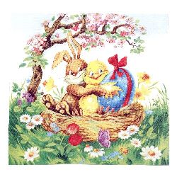 Napkin HOME FASHION 33x33 cm three-layer Easter Friends -1 piece
