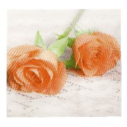 Салфетка HOME FASHION 33x33 см трипластова Apricot Roses -1 брой