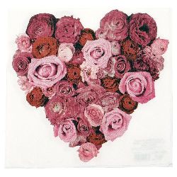 Napkin HOME FASHION 33x33 cm three-layer Heart of Roses -1 piece