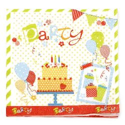 Napkin HOME FASHION 33x33 cm three-layer Party Party Party -1 piece