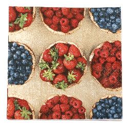 Салфетка HOME FASHION 33x33 см трипластова Fresh Berries -1 брой