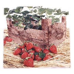Decoupage Napkin with 3 Layers HOME FASHION / Strawberry Case / 33x33 cm - 1 piece