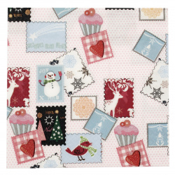 Napkin HOME FASHION for decoupage33x33 cm three-layer Winter Stamps -1 piece