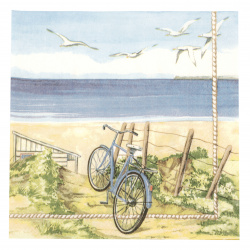 Decoupage napkin Ambiente 33x33 cm three-layer Beach Bicycle-1 piece