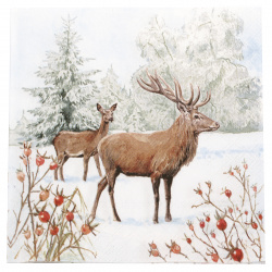 Xαρτοπετσέτα Ambiente 33x33 cm Deer in Snow-1 τεμάχιο