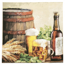 Decoupage napkin Ambiente 33x33 cm three-layer Beer And Hops -1 piece