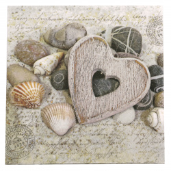 Decoupage napkin Ambiente 33x33 cm three-layer Hearts And Stones -1 piece