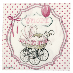 Not Available Online. You can also buy at EM ART stores and at 0884400631 Decoupage napkin Ambiente 33x33 cm three-layer Welcome Pink -1 piece