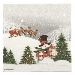 Decoupage napkin Ambiente 33x33 cm three-layer Happiy Holidays -1 piece